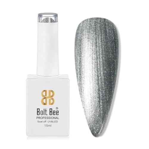 Image of Bolt Bee Silver Color Gel Nail Polish Soak Off UV Gel DIY at Home Manicure Salon Nail Art (96, 15ml)