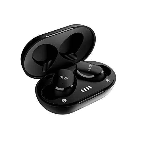World Of PLAY PLAYGO BUDSLITE - Auriculares intraurales inalámbricos con micrófono; diseño de gancho; controladores EBEL; calidad de llamada HD; controles sensoriales y BT 5.1 (negro galaxia)