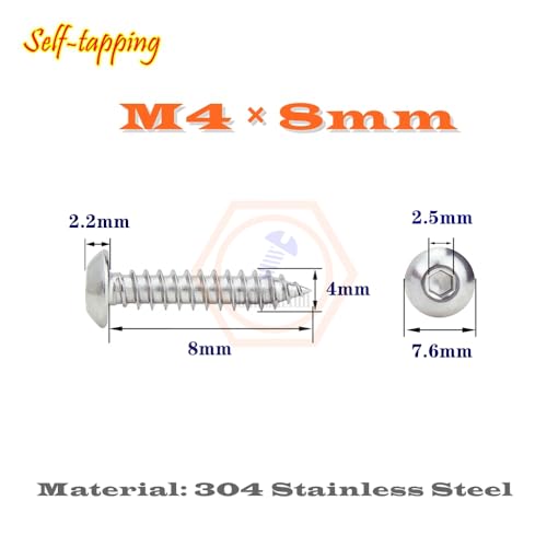 Tornillos autorroscantes de acero inoxidable M4x25mm 50 pcs miniatura 2