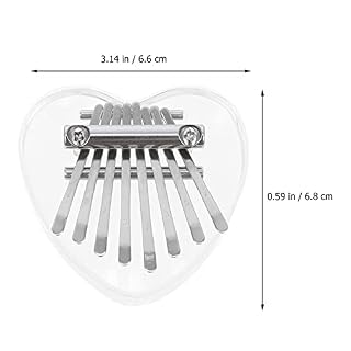 MAJESTE Kalimba Pouce Piano Amour Coeur Forme Clair Acrylique Antler 8 Touches Mini Mbira Doigt Piano for Enfants… – Image 2