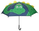 Cooler Kinderschirm Drizzles Regenschirm für Kinder, 3D-Design, gewölbt, mit gebogenem Griff