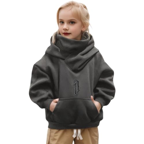 Fleece Hoodies for Boys and Girls Sweatshirts Casual Soft Cotton Pullover Fall Winter Loose Fit Tops Hooded