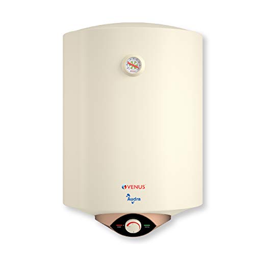 Venus Audra 25L (Ivory) Storage Water Heater | 5-Star BEE | Hard Water Friendly Geyser 25 ltr capacity | Porcelain Enamelled Tank | Free Flexible Hose | Guarantee - 7 Years on Inner Tank | 8 Bar
