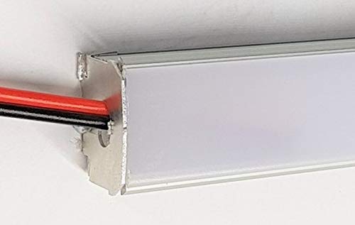 Barre LED COB alu 24V 14W 1300lm ruban rigide blanc chaud 3000k pour corniche et dressing 100cm