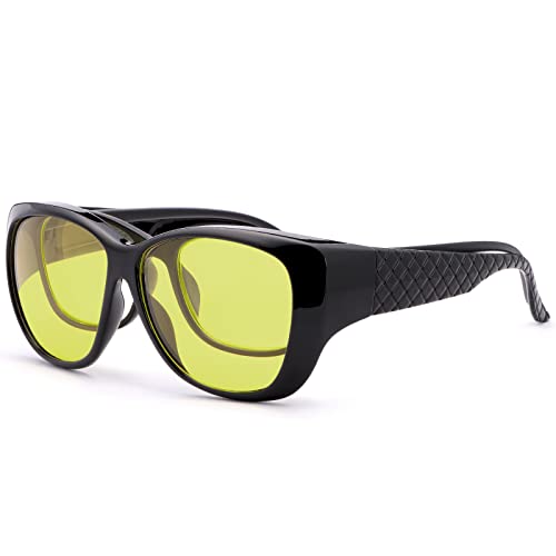 Driving Glasses Fit Over Prescription Glasses Anti Glare Polarized Wrap Around Night Vision Glasses for Men Women2