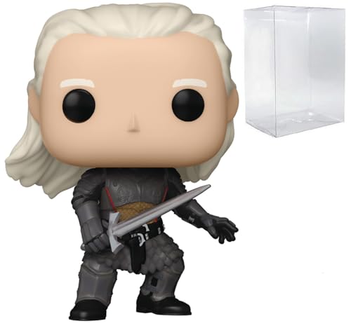 POP TV: House of The Dragon - Daemon Targaryen in Armor Funko Vinyl Figure (Bundled with Compatible Box Protector Case), Multicolored, 3.75 inches