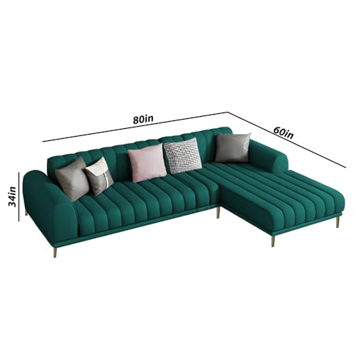 Image of Casaliving Herrick L Shape Sofa Set with for Living Room (Pine, 4 Seater - RHS)