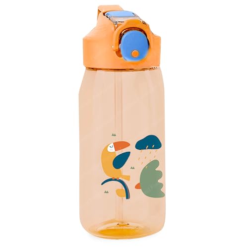 Image of FunBlast Cute Water Bottle with Sipper, Water Bottle for kids, Sipper Bottle for Kids - Anti-leak Cartoon Kids Water Bottle for Kids (550 ML) (Bird) - Tritan, Pack of 1, Multicolor