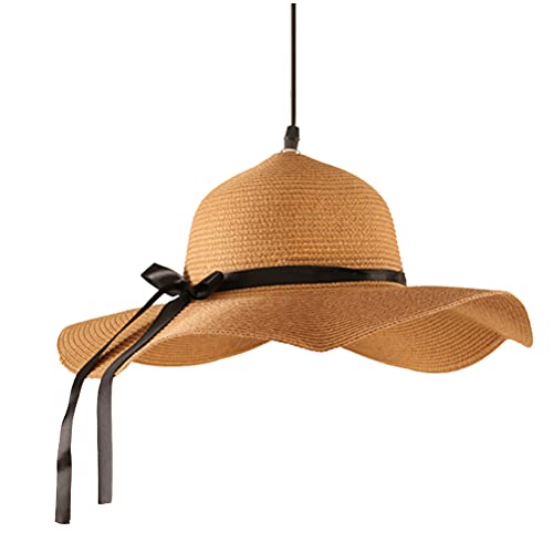 GALPADA Lampe Suspension Créative Forme Chapeau de Paille Lustre Décoratif Élégant pour Salon Chambre et Salle à Manger Luminaire Original sans Ampoule...