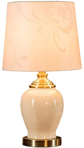 Mopoq Schreibtischlampen Keramik Tischlampe Schlafzimmer Nachttischlampe Wohnzimmer im chinesischen Stil Tischleuchte Schmiedeeisen Tischlampe 58 * 32 * 26cm (Color : B) Cover