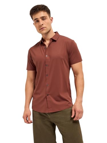 Image of THE BEAR HOUSE Men's Solid Slim Fit Water Repellent Performance Shirt