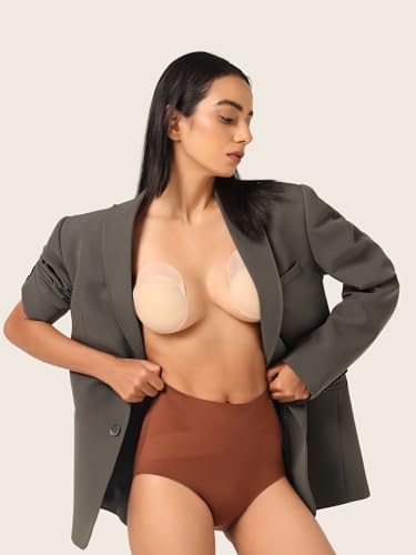 Image of Krvvy Lift-It Stick On Cups | Silicone Bra Uplifter Cups | Reusable Upto 50 Times | Invisible Breast Lift Cups | Skin- Friendly Adhesive | Upto 12 Hrs Hold