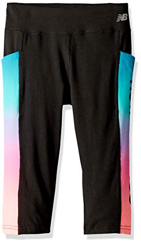 New Balance Girls' Big Performance Capri, Black, 14