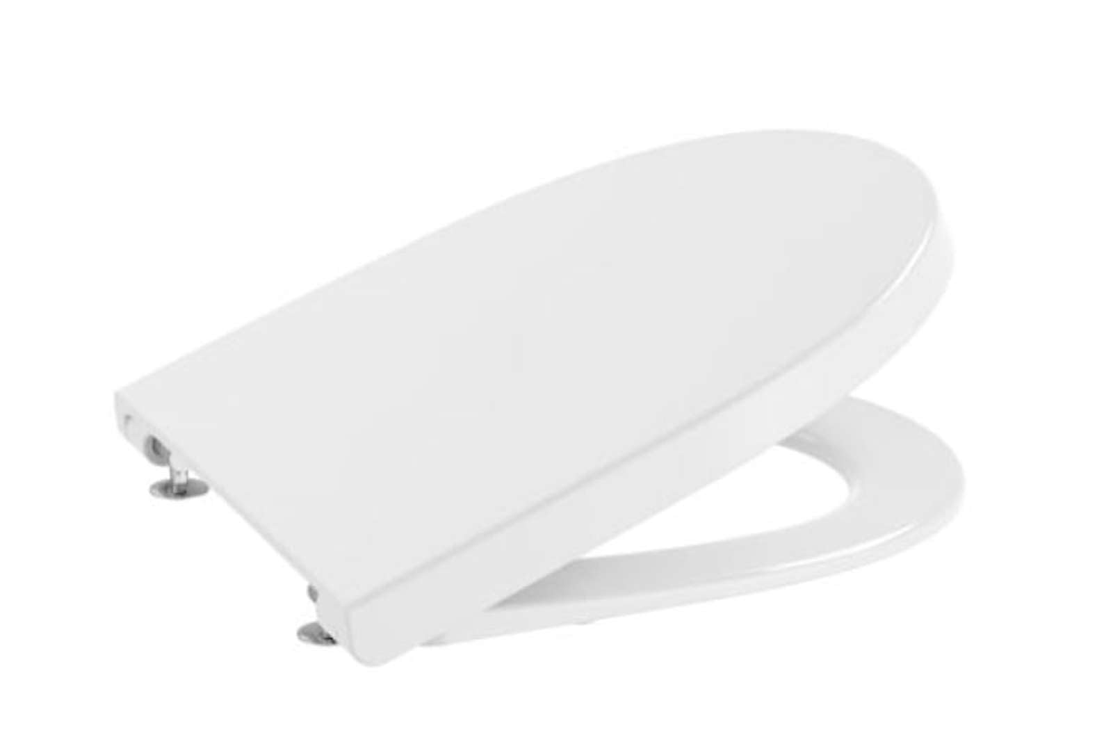 Roca White Meridian Supralit Compact Toilet Seat And Seat With Soft Drop, Original Perfect Fit Toilet Lid, Heavy Duty Toilet Lid Replacement, A8012ac00b