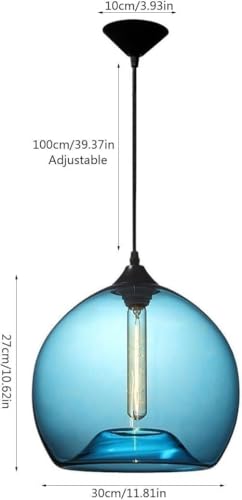 Lámpara moderna costera y de techo for comedor en cristal azul y vidrio soplado 3