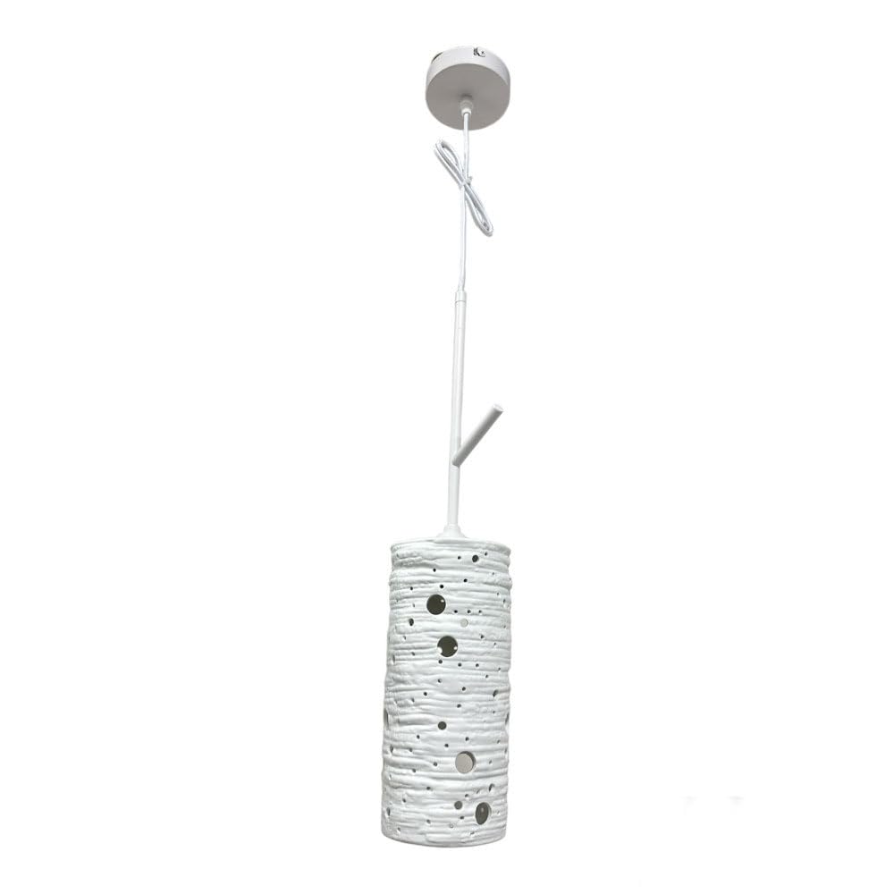 Vetrineinrete® Lampadario in ceramica traforata lampada pendente E27 da tavolo punto luce illuminazione soggiorno camera da letto
