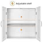 Yaheetech Bathroom Wall Cabinet, Kitchen Storage Cupboard Cabinet with 2 Doors, Wall Mount Storage Cabinet for Bathroom, Kitchen, Living Room, White - Image 5