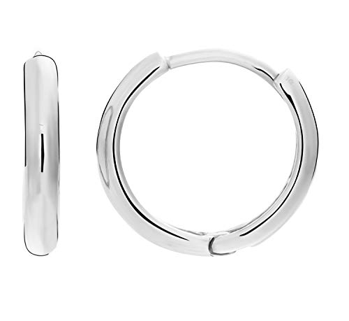 Solid 14k Gold Huggie Cuff Earrings Small Hoop Earrings for Women, 11mm Diameter