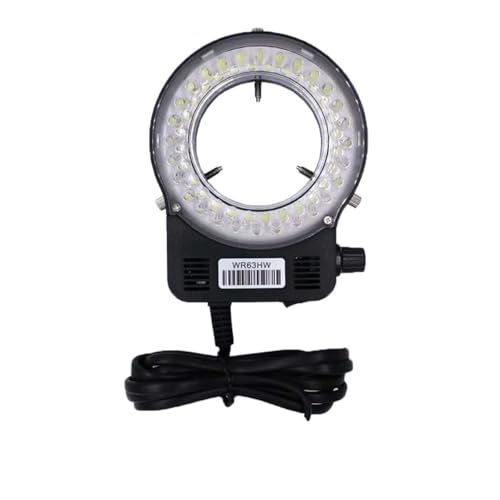 顕微鏡キット 産業顕微鏡カメラ56 LED調節可能な明るさの光源の調光器 顕微鏡レンズアダプター(56 LED Black)