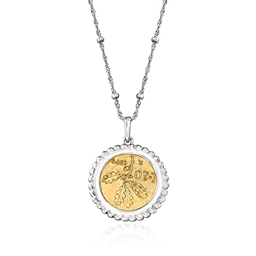 Ross-Simons Italian Genuine 20-Lira Coin Pendant Necklace In Sterling Silver. 18 Inches #TOP2