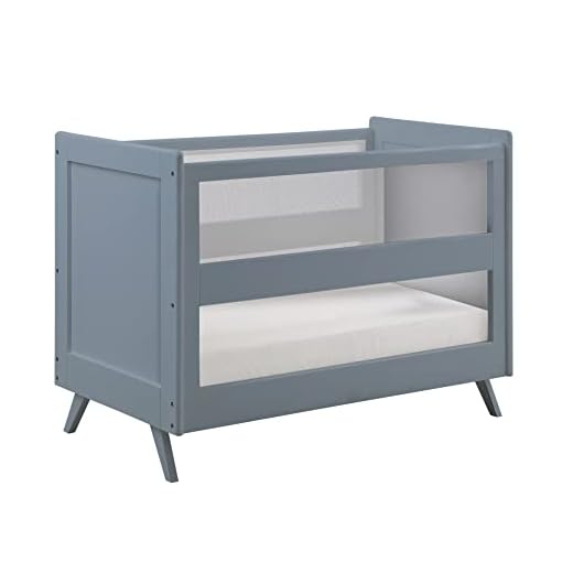 BreathableBaby Breathable Mesh 3-in-1 Convertible Crib — Steel Gray, Two Adjustable Mattress Heights, Greenguard Gold Certified