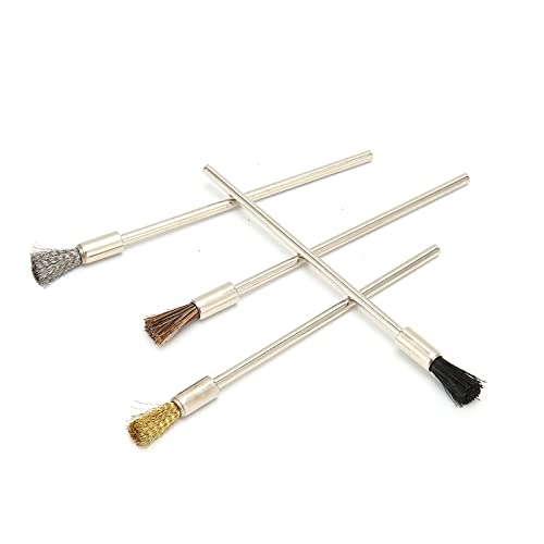 Image of Stainless Steel Mini Wire Brush Horsehair Bristle for Rust Removal Slag Stain Deep Cleaning Narrow Areas Dirt Dust Tool