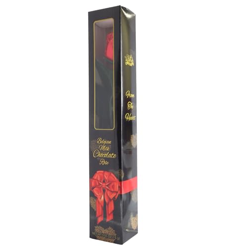 Single Long-Stemmed Milk Chocolate Candy Rose 0.63 oz