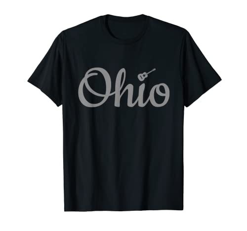 Estado de Ohio Script Músico Guitarrista Guitarra Amante de la música Camiseta
