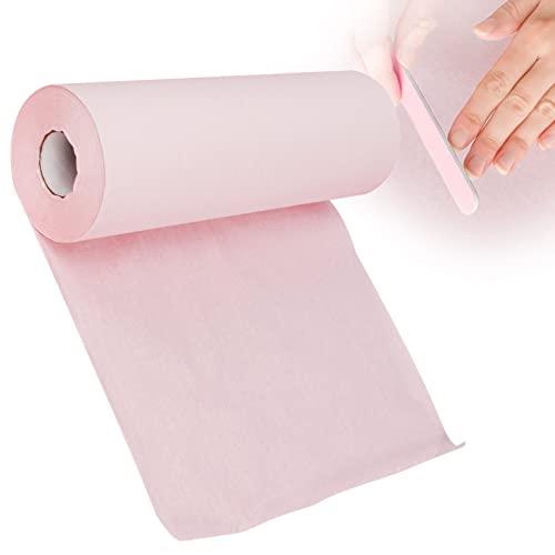 Setgnur Waterproof Nail Art Table Mat 100 Pcs Waterproof Nail Pad Protector Nail Art Mat Sheet for Home Office Nail Salon Beauty Salon (Pink)(100PCS/Roll)
