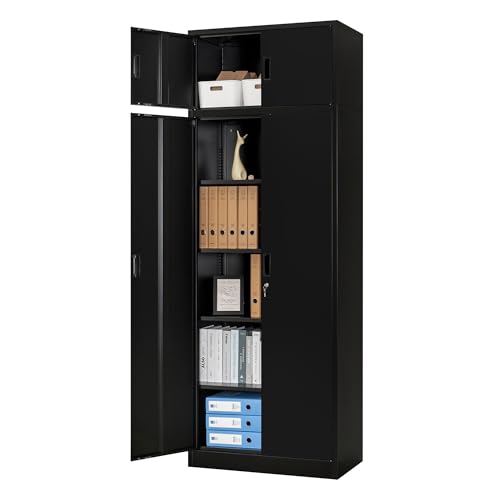 TaskStorz Storage Cabinet, 87 Inch Tall Metal Storage Cabinet with