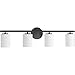 Replay Collection 4-Light Etched Glass Modern Bath Vanity Light Textured Black