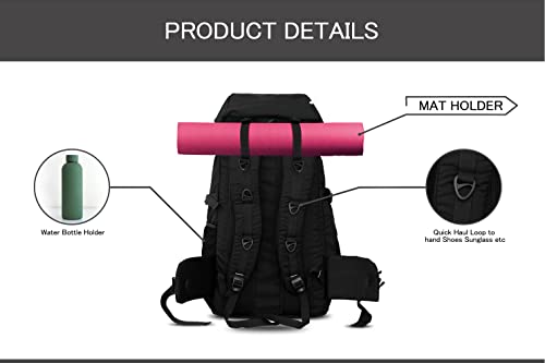 Image of addixon 70L Travel Backpack with Shoe Compartment - Ideal for Hiking, Trekking, and Wanderlust Travelling