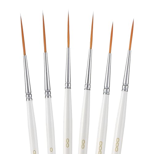 Fine Point Liner Cake Painting Brush Set (6 Pcs)