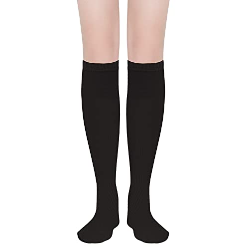 Image of DOOVID Casual Knee High Socks for Women Tube Socks Elasticity Athletic Socks Thin Stripe Knee High Stockings