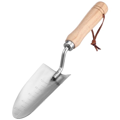 Yardenfun Gardening Hand Shovel Garden Spade with Trowel Stainless Steel for Planting Digging Weeding Ergonomic Wooden Handle