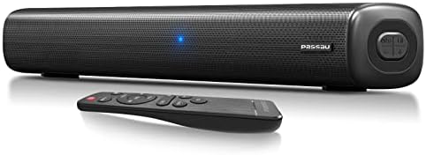 Passau Sound Bars for TV Speaker with Full-Range Divers, Bass/Treble Adjustable, Bluetooth 5.1, USB, AUX Inputs, 5 EQ TV Soundbar for Projector PC Home Theater 3D Surround Sound System-22.4 Inch