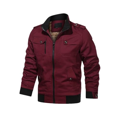 Men's Fall Winter Thick Fleece Jacket – Warm Turndown Collar Cotton-Padded Coat For Casual Outdoor Wear