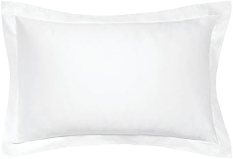 Peacock Blue Hotel 600tc Plain Dye Oxford Pillow Case, Sateen, White, Single