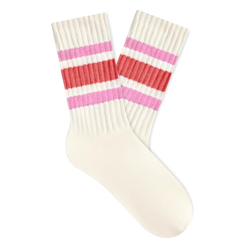 Image of American Trends Tube Socks for Women Striped Slouchy Scrunch Retro Socks Vintage Cute Crew Sock