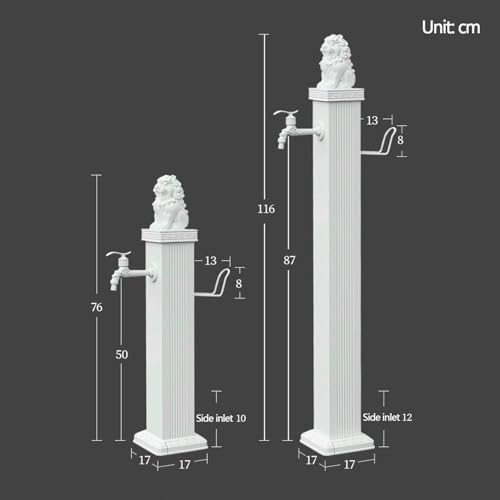 Grifo de Exterior Resistente, Fuente Vertical de Acero Inoxidable 304 y aleación de Aluminio con Carrete de Manguera retráctil, Lavabo de jardín Duradero y Resistente a la corrosión para Patio, Jard