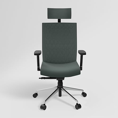 Image of Interio by Godrej Prime High Back Ergonomic Premium Cushioned Office /Study /Revolving Chair, 1 Year Warranty, Adjustable Height and Armrest Chair, Chrome Plated Steel Base (Earthstone)