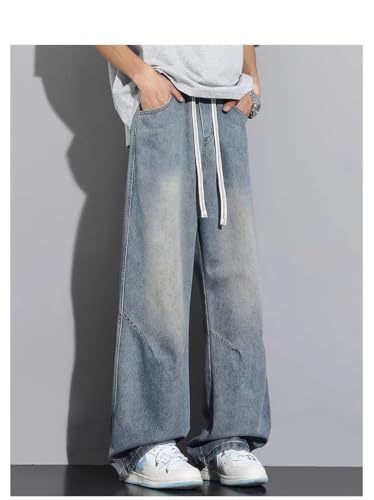 Men's Jeans American Style Summer Thin Straight Loose Cargo Casual Vintage Pants3