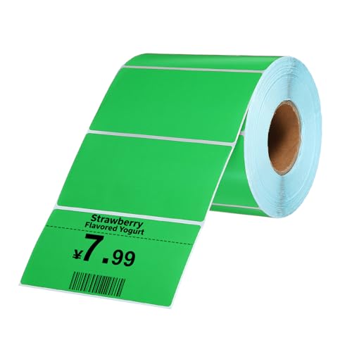 Étiquettes d'imprimante thermique autocollantes PATIKIL vert rectangulaire en rouleau de papier