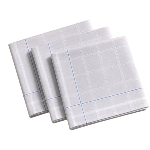 Premium Men's Cotton Handkerchiefs Pack of 3 | Soft, Absorbent & Reusable White Cotton Hankies | Gentle on Skin | Large Size Daily Use Pocket Square for Men-image-36