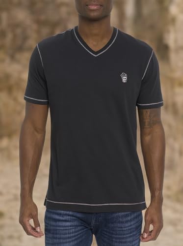 Robert Graham Men's Damien Short-Sleeve, V-Neck Top with Colorful Seams, Comfortable Fit & Richly Detailed for Wear3