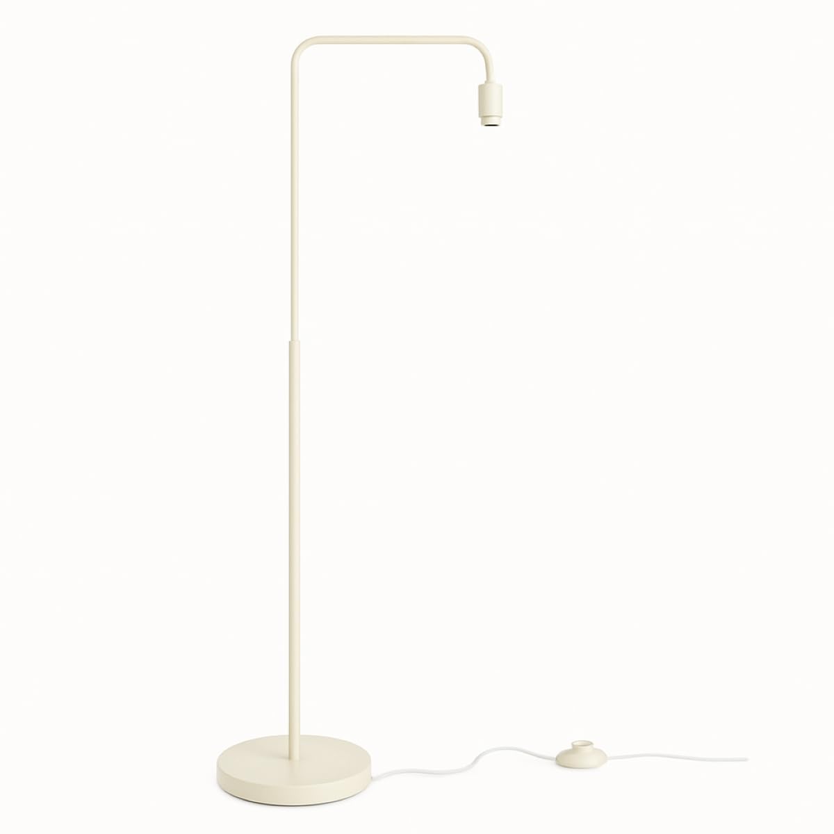 CGC Lighting Indoor Floor Lamp Cream Off White Angled Corner Standing Reading Light and Lampshade Living Room Lounge (Floor Lamp Only)