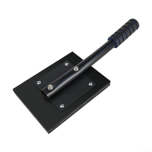 Bloque de goma cuadrado para instalación de suelos de baldosas y madera con mango de espuma antideslizante y grande para área de superficie, negro, 150 x 150 mm (150 x 200 mm)