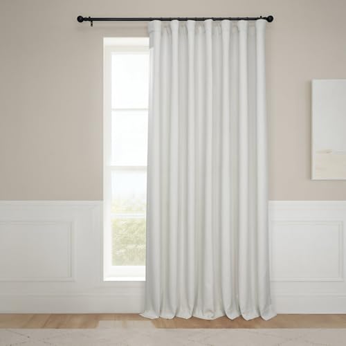 Image of HPD Half Price Drapes - Faux Linen Curtains for Living Room (2 Panels) - 100W X 84L - Extra Wide Textured Room Darkening Curtains for Bedroom 84 Inches Long - Drapes for Home Decor, Birch