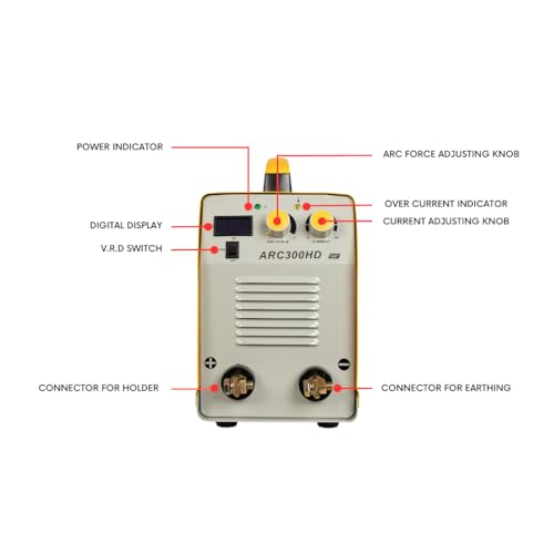 Image of 300 HD Inverter Welding Machine, Single Phase ARC Welder, 300A Output, Tubular IGBT Technology, Compact & Lightweight, Supports 1.0-3.15mm Electrodes, VRD & ARC Force Knob