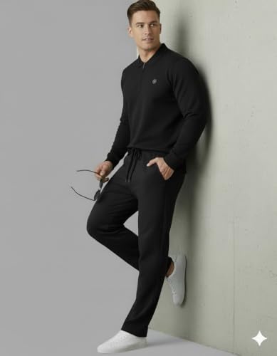 Image of Volex Men Full Sleeve T-Shirt and Jogger Set|Track Suit for Men | Sports Wear Gym Running Jogging Walking Workout Outfit | Full Sleeve T Shirt with Jogger Track Pant Lower